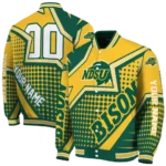 customized-north-dakota-state-bison-star-burst-green-varsity-jacket-best-selling.webp