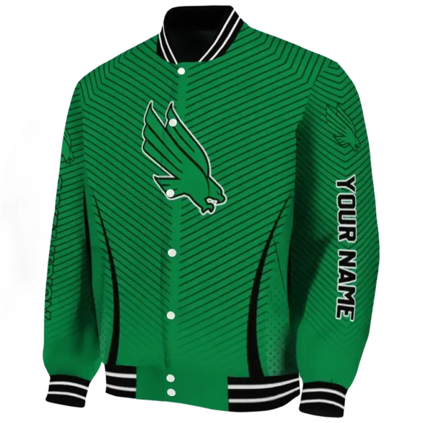customized north texas mean green chevron arrow green varsity jacket best selling