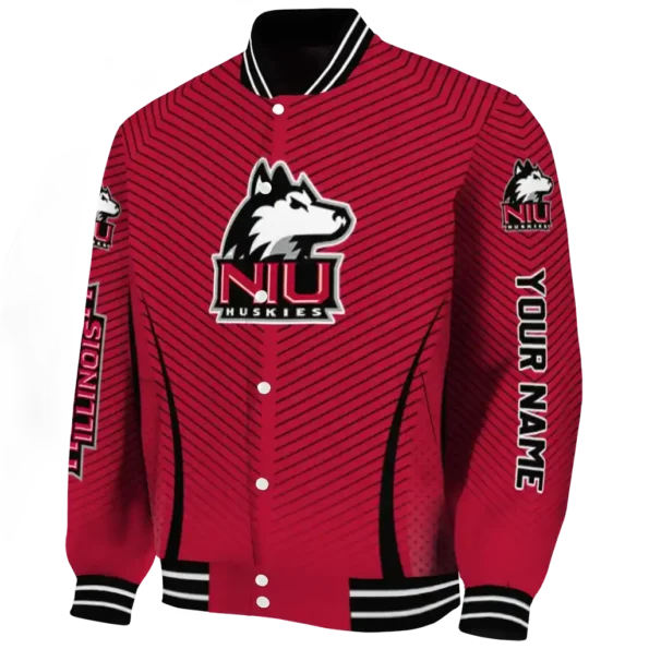 customized northern illinois huskies chevron arrow red varsity jacket best selling