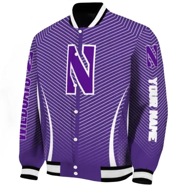 customized northwestern wildcats chevron arrow purple varsity jacket best selling