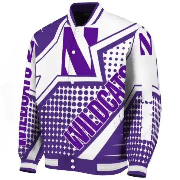 customized northwestern wildcats star burst purple varsity jacket best selling