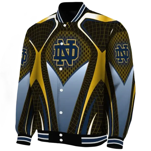 customized notre dame fighting irish mesh chest gold black varsity jacket best selling