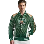 customized-ohio-bobcats-hexagon-grid-green-varsity-jacket-best-selling.webp