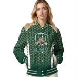 customized-ohio-bobcats-hexagon-grid-green-varsity-jacket-best-selling.webp
