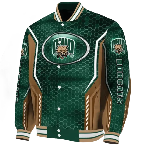 customized ohio bobcats power plate green varsity jacket best selling