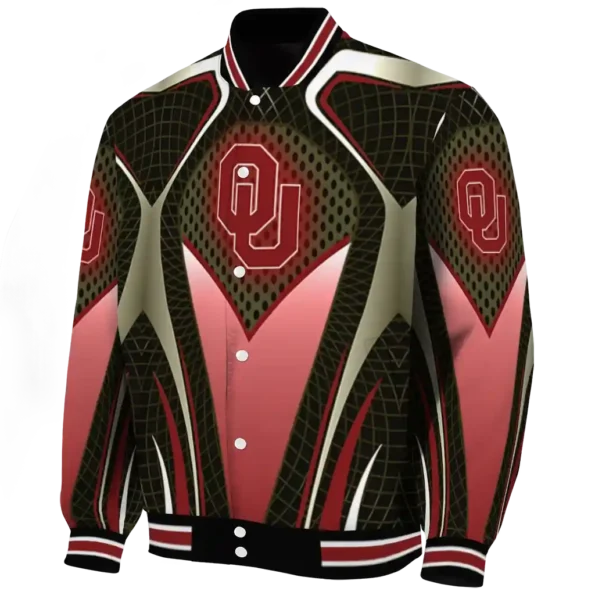 customized oklahoma sooners mesh chest cream black varsity jacket best selling