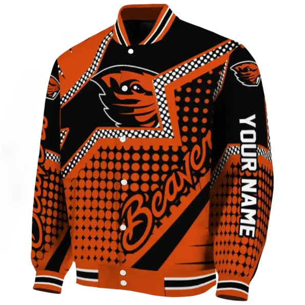 customized oregon state beavers star burst orange varsity jacket best selling