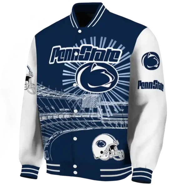 customized penn state nittany lions ferris arena blue white varsity jacket best selling