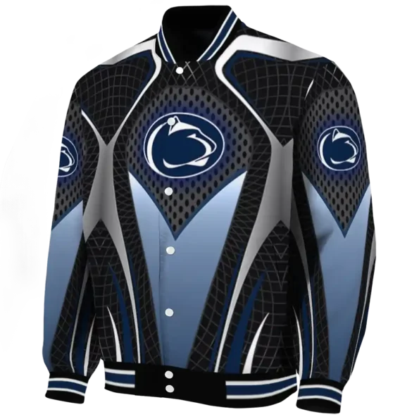 customized penn state nittany lions mesh chest white black varsity jacket best selling