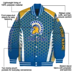 customized-san-jose-state-spartans-hexagon-grid-blue-varsity-jacket-best-selling.webp