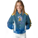 customized-san-jose-state-spartans-hexagon-grid-blue-varsity-jacket-best-selling.webp
