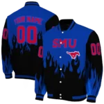 customized-smu-mustangs-flame-border-blue-black-varsity-jacket-best-selling.webp