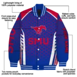 customized-smu-mustangs-hexagon-grid-blue-varsity-jacket-best-selling.webp