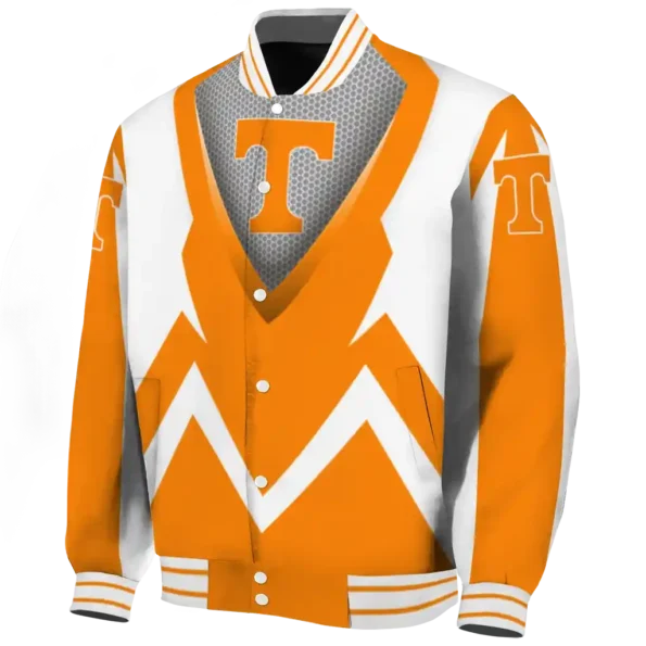 customized tennessee volunteers v stripes orange white varsity jacket best selling