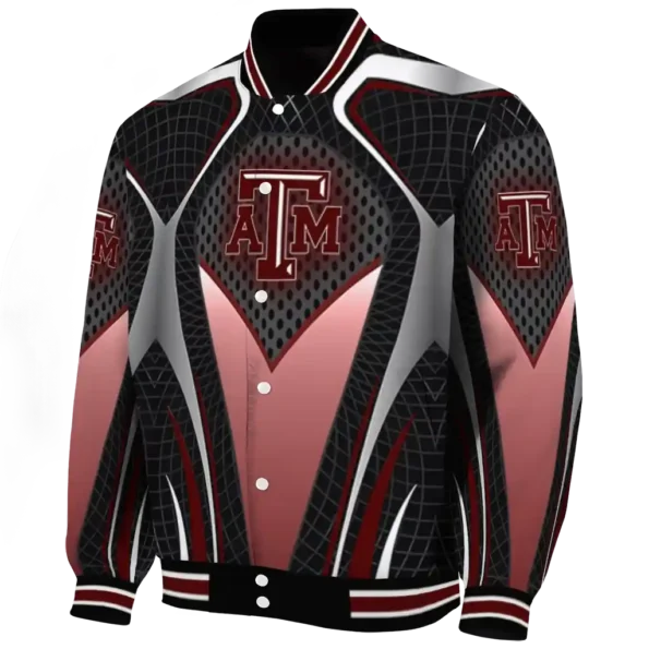 customized texas am aggies mesh chest white black varsity jacket best selling