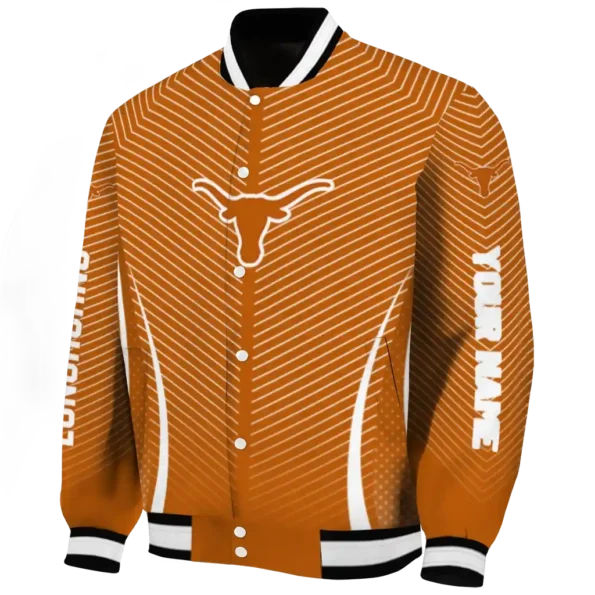 customized texas longhorns chevron arrow orange varsity jacket best selling