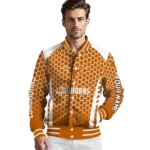 customized-texas-longhorns-hexagon-grid-orange-varsity-jacket-best-selling.webp