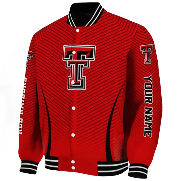 customized texas tech red raiders chevron arrow red varsity jacket best selling