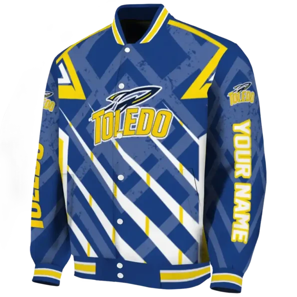 customized toledo rockets chevron angles blue varsity jacket best selling