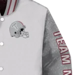 customized-troy-trojans-speckled-arms-red-gray-varsity-jacket-best-selling.webp