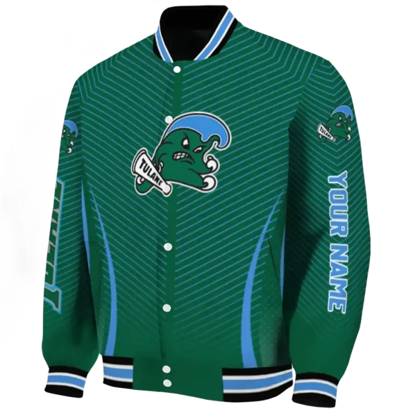 customized tulane green wave chevron arrow green varsity jacket best selling