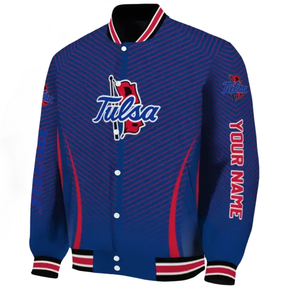 customized tulsa golden hurricane chevron arrow blue varsity jacket best selling