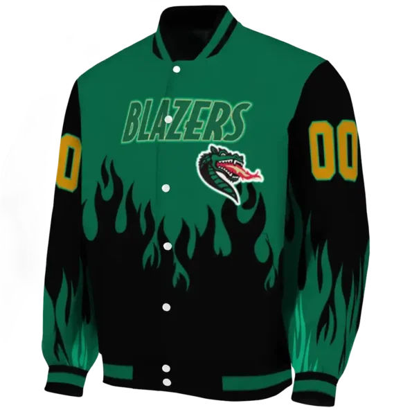 customized uab blazers flame border green black varsity jacket best selling