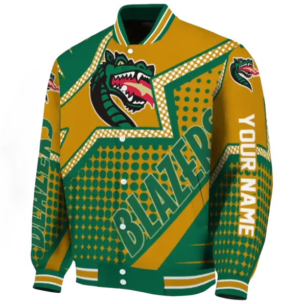 customized uab blazers star burst green varsity jacket best selling