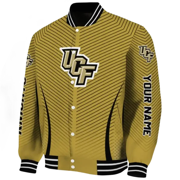 customized ucf knights chevron arrow gold varsity jacket best selling