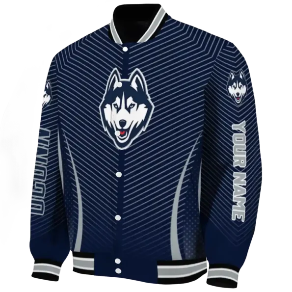 customized uconn huskies chevron arrow blue varsity jacket best selling