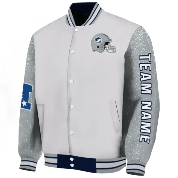 customized uconn huskies speckled arms blue gray varsity jacket best selling