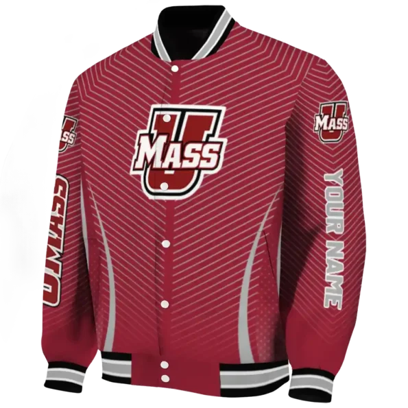 customized umass minutemen chevron arrow red varsity jacket best selling