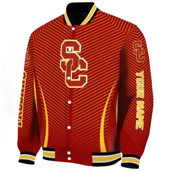 customized usc trojans chevron arrow red varsity jacket best selling