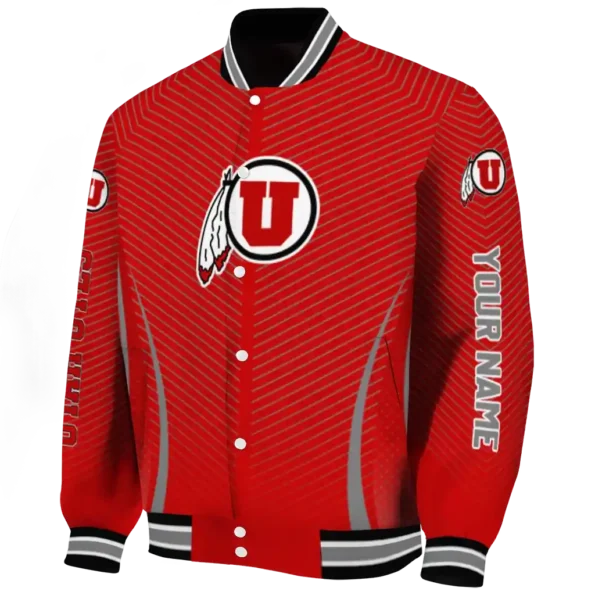 customized utah utes chevron arrow red varsity jacket best selling