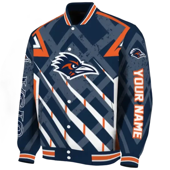 customized utsa roadrunners chevron angles orange varsity jacket best selling