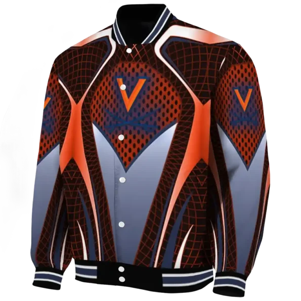 customized virginia cavaliers mesh chest orange black varsity jacket best selling