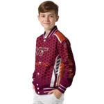 customized-virginia-tech-hokies-hexagon-grid-maroon-varsity-jacket-best-selling.webp