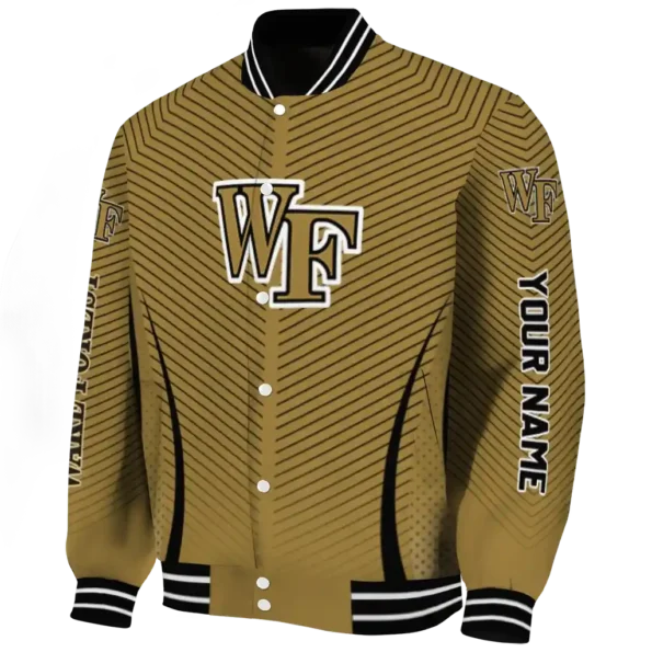 customized wake forest demon deacons chevron arrow gold varsity jacket best selling