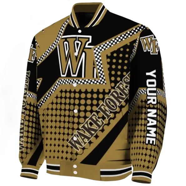 customized wake forest demon deacons star burst gold varsity jacket best selling