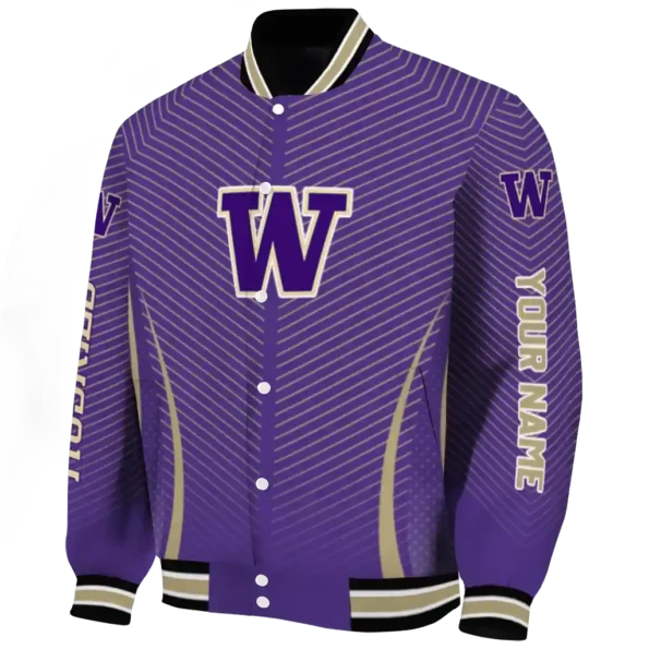 customized washington huskies chevron arrow purple varsity jacket best selling