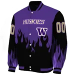 customized-washington-huskies-flame-border-purple-black-varsity-jacket-best-selling.webp