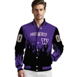 customized-washington-huskies-flame-border-purple-black-varsity-jacket-best-selling.webp