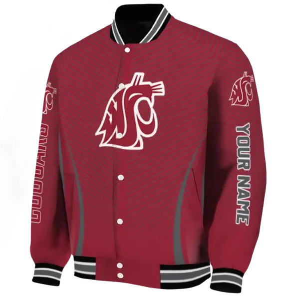 customized washington state cougars chevron arrow crimson varsity jacket best selling