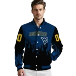 customized-west-virginia-mountaineers-flame-border-blue-black-varsity-jacket-best-selling.webp