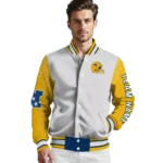 customized-west-virginia-mountaineers-speckled-arms-blue-gray-varsity-jacket-best-selling.webp