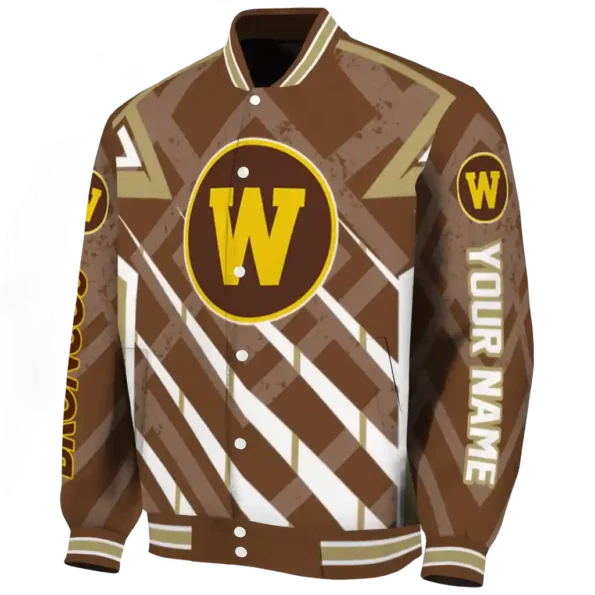 customized western michigan broncos chevron angles brown varsity jacket best selling
