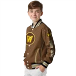 customized-western-michigan-broncos-chevron-arrow-brown-varsity-jacket-best-selling.webp