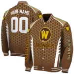 customized-western-michigan-broncos-hexagon-grid-brown-varsity-jacket-best-selling.webp
