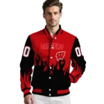 customized-wisconsin-badgers-flame-border-red-black-varsity-jacket-best-selling.webp