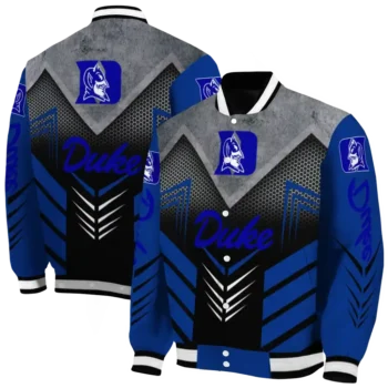 duke blue devils arrow layer blue black varsity jacket fashion forward.webp